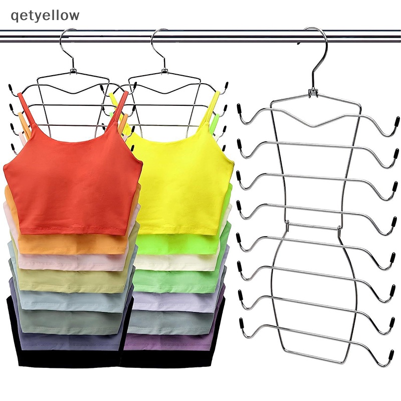Qetyellow Houesehold ไม้แขวนเสื้อยกทรง สเตนเลส หลายชั้น ประหยัดพื้นที่ สําหรับแขวนเสื้อยกทรง