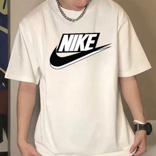 [ขายดี พร้อมส่ง] Nike เสื้อยืดลําลอง แขนสั้น ผ้าถัก ทรงหลวม ใส่สบาย พิมพ์ลาย ของแท้ 100% แฟชั่นสําหรับผู้ชาย