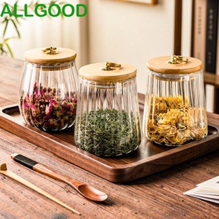 Allgoods โหลแก้วเก็บเครื่องเทศ เมล็ดกาแฟ แบบใส พร้อมฝาปิด อเนกประสงค์