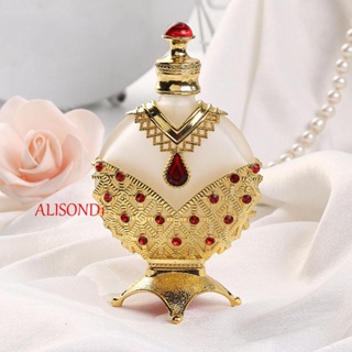 Alisond1 ขวดน้ําหอมเปล่า เติมได้ สไตล์อาหรับ 12 มล. สีทอง