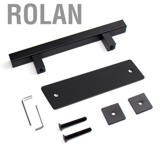 Rolan Home Sliding Barn Door Handle Flat Back  Rectangular Black Pull