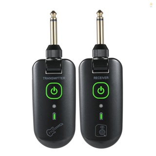 DOUBLE UHF Wireless Guitar Transmitter and Receiver Set - 50M Transmission Range - Built-in Rechargeable Battery