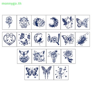 Monnygo สติกเกอร์รอยสักกึ่งถาวร ลายดอกไม้ สมุนไพร น้ําผลไม้ 10 แผ่น TH