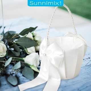 [Sunnimix1] ตะกร้าดอกไม้ สีขาว โรแมนติก เหมาะกับงานแต่งงาน งานเลี้ยงจบการศึกษา สําหรับงานเลี้ยง งานเลี้ยง