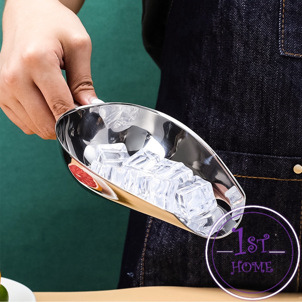 ที่ตักน้ำแข็งสแตนเลส ที่ตักข้าวสาร  ที่ตักอเนคประสงค์ มีให้เลือก 3 ขนาด Ice scoop ราคา ถูกที่สุด ดีลบีเคเค แกลเลอรีภาพที่ 6