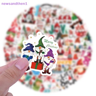 Newsandthen1 สติกเกอร์ ลายกวาง ซานตาคลอส สโนว์แมน สําหรับตกแต่งกระเป๋าเดินทาง สเก็ตบอร์ด DIY 60 ชิ้น