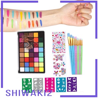 [Shiwaki2] พาเลทสีเพ้นท์หน้า 40 สี ล้างทําความสะอาดได้ สําหรับปาร์ตี้ฮาโลวีน เทศกาล