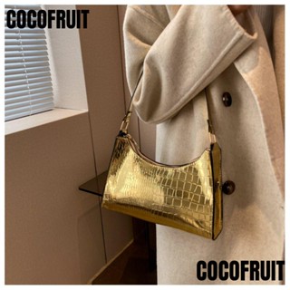 Cocofruit กระเป๋าสะพายไหล่ กระเป๋าช้อปปิ้ง หนังเทียม ทรงสี่เหลี่ยม สีพื้น สไตล์เรโทร สําหรับผู้หญิง