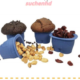 Suchenhd ถ้วยอบคัพเค้ก มัฟฟิน ซิลิโคน ทนความร้อนสูง ขนาดเล็ก น่ารัก สําหรับห้องครัว 3 ชิ้น