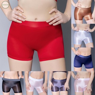 GORGEOUS~Underwear Shorts Soft Stretch Ultra-thin Underpants Elastic Glossy Oil