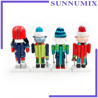 [Sunnimix] รูปปั้นทหารแครกเกอร์ไม้ 18 ซม. สําหรับตกแต่งปาร์ตี้คริสต์มาส 4 ชิ้น