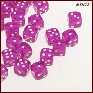 [Blesiya2] ลูกเต๋าอะคริลิค หกด้าน 12 มม. D6 สีฟ้า สําหรับเกมกระดาน RPG 50 ชิ้น