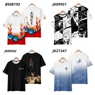 Hqy2 เสื้อยืดแขนสั้นลําลอง พิมพ์ลายอนิเมะ One Piece Luffy Ace Sanji 3d พลัสไซซ์ สไตล์ฮาราจูกุ สําหรับผู้ชาย และผู้หญิง MY2