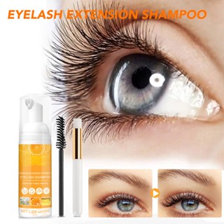 Master Sculptor 60ml Eyelash EXTENSION แชมพู VC Gentle Deep Cleaning น้ำมันแต่งหน้า Remover Lash โฟม 2 แปรงสำหรับ Salon