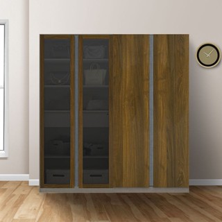 Koncept furniture ตู้เสื้อผ้าบานเปิด รุ่น Blox สีไม้เข้ม (200x59x210 ซม.)
