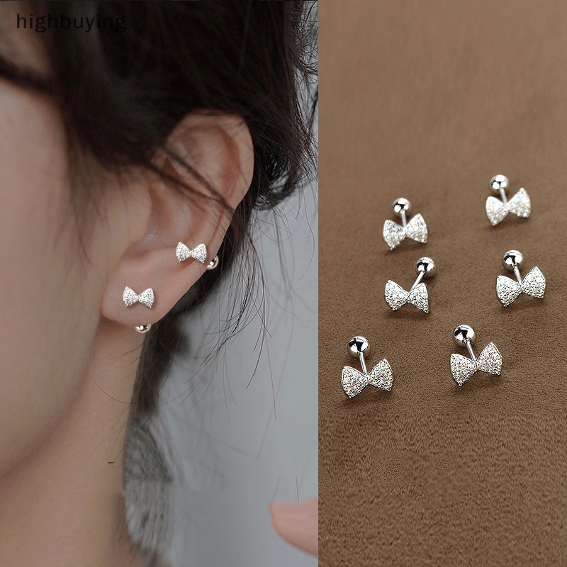 [highbuying] ต่างหูสตั๊ด รูปโบว์ ขนาดเล็ก น่ารัก เครื่องประดับแฟชั่น สําหรับผู้หญิง พร้อมส่ง