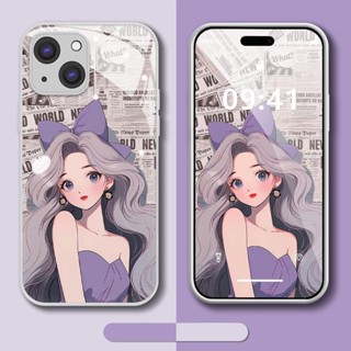 เคสโทรศัพท์มือถือ แบบกระจก โลหะ รูปกระต่าย สีม่วง สําหรับ IPhone 11 12 14 Promax 14 13 12 11 Promax Xs Xr 6 8 7 Plus 11 12 15