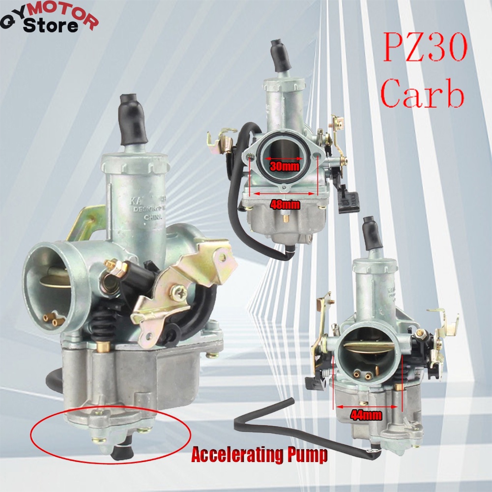 Motorcycle 30mm Carburetor PZ30 Power Jet Accelerating Pump For 200cc 250cc Motocross Pit Dirt Bike 