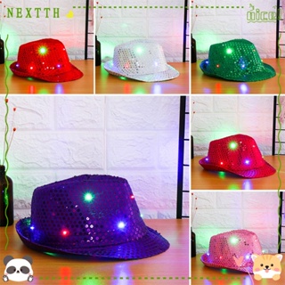 Nextth หมวกแจ๊ส ไฟกระพริบ Led สําหรับการแสดงบนเวที เต้นรํา