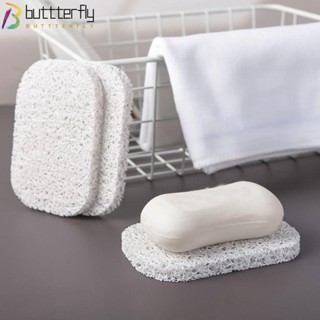 Buttterfly แผ่นวางสบู่ PVC ไร้ BPA ทําความสะอาดง่าย สีขาว สําหรับห้องครัว ห้องน้ํา