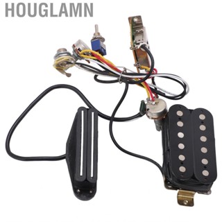 Houglamn Dual Rail Coil Pickup Cable Guitar Wiring Harness Prewired 1T1V Potentiometer with Output Jack for Musical Instruments