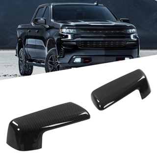 Tma~ ฝาครอบกระจกมองหลัง ด้านซ้าย และขวา แบบเปลี่ยน สีดําเงา สําหรับ Chevy Silverado 1500 2019‐2022