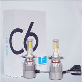 Roncmor หลอดไฟหน้ารถยนต์ LED 12V C6 H4 H7 H8 H11 H1 HB3 HB4 9006 9012 7600LM 6000K 72W 12V 2 ชิ้น