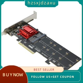 【hzsxjdzaxu】อะแดปเตอร์การ์ด Dual NVMe PCIe M.2 NVMe SSD เป็น PCI-E 3.1 X8 X16 รองรับ M.2 (M Key) NVMe SSD 22110 2280 2260 2242