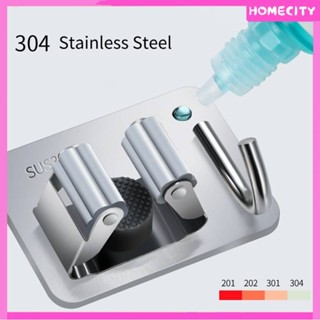 [Ready] [พร้อมส่ง] Mop Holder Toilet Accessories Mop Holder 304 Stainless Steel Mop Hook Mop Holder Mop Clip Wall-mounted Toilet Storage Handy Tool