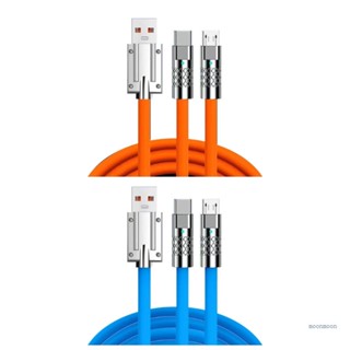 Lucky 2 in 1 สายชาร์จ USB เป็น USB C MicroUSB สําหรับโทรศัพท์มือถือ