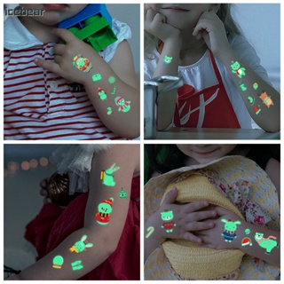 คริสต์มาส Glow-in-the-dark Tattoo สติกเกอร์กันน้ำและเหงื่อเป็นมิตรกับสิ่งแวดล้อมเกล็ดหิมะเด็กการ์ตูนของเล่น [icebear]