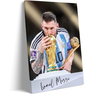 โปสเตอร์ ลายฟุตบอล Superstars-Lionel Messi Champion World Cup สไตล์โมเดิร์น สําหรับตกแต่งผนังบ้าน ห้องนอน หอพัก