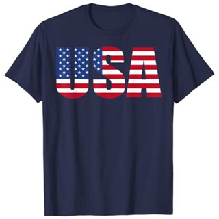 เสื้อยืด พิมพ์ลายธงชาติอเมริกัน Usa Patriotic