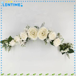 Lontime ซุ้มดอกไม้ปลอม พลาสติก สีขาว สําหรับตกแต่งงานแต่งงาน