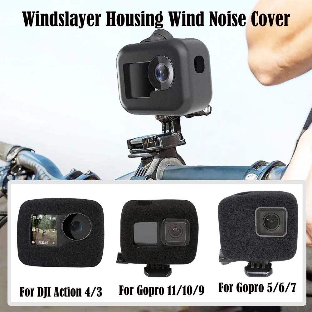 เคสโฟม ป้องกันเสียงรบกวน อุปกรณ์เสริม สําหรับกล้อง DJI Osmo Action 4 3 GoPro Hero 12 11 10 9 7 6 5