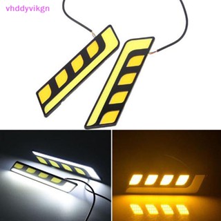 Vhdd โคมไฟตัดหมอก LED COB DRL กันน้ํา พร้อมสัญญาณไฟเลี้ยว สําหรับติดรถยนต์ 1 ชิ้น