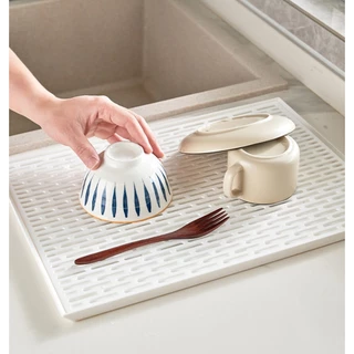 Omocha | White Drain Tray ถาดสะเด็ดน้ำ ถาดคว่ำจาน ถาดรองจาน รองแก้ว รองขวดนม สีขาวมินิมอล