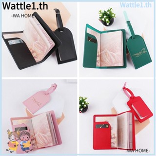 Wttle 2 ชิ้น / เซต ปกหนังสือเดินทาง ผู้ชาย ผู้หญิง แบบพกพา หนัง แท็กกระเป๋าเดินทาง