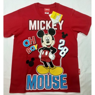 เสื้อยืดผ้าฝ้ายพิมพ์ลายขายดี เสื้อคอกลมมิกกี้เม้าส์ Mickey Mouse งานลิขสิทธิ์แท้