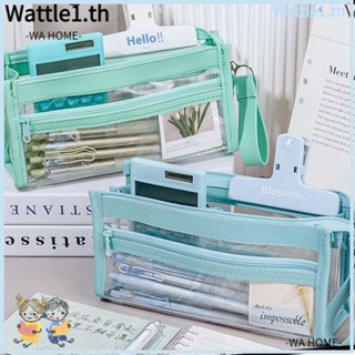 Wttle กระเป๋าใส่ปากกา แบบใส 4 ชั้น สร้างสรรค์ สําหรับนักเรียน ของขวัญ