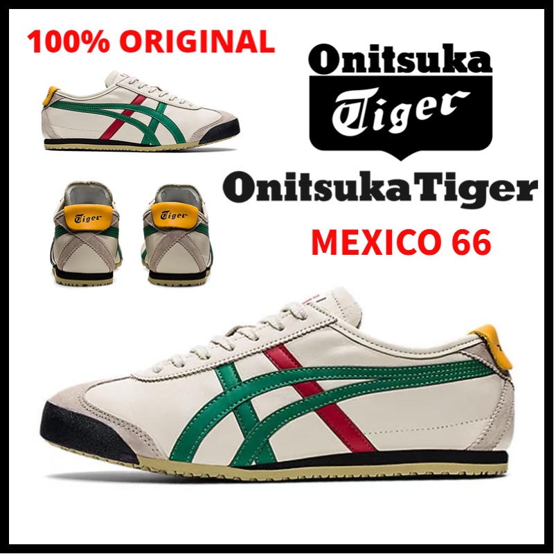 Onitsuka ของแท้ DL408 UNISEX รองเท้าผ้าใบ สําหรับผู้ชาย หรือผู้หญิง - สีเบิร์ช / สีเขียว Onitsuka