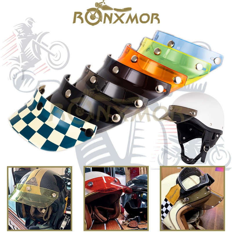 Ronxmor หมวกกันน็อค สามปุ่ม สไตล์วินเทจ แฟชั่นเรโทร สําหรับผู้ชาย ผู้หญิง Q3K0 2023