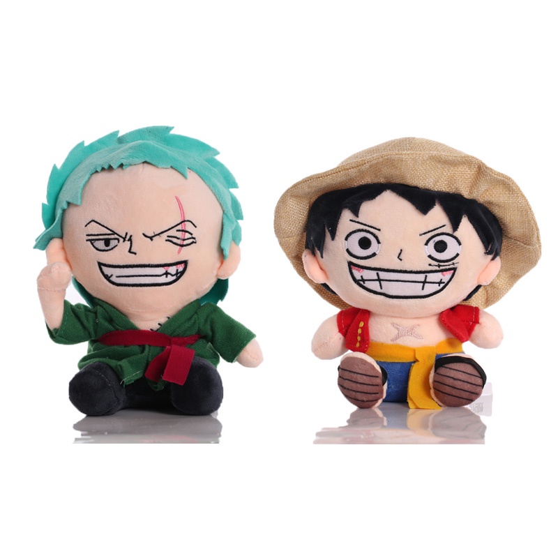 หมอนตุ๊กตานุ่ม รูปการ์ตูน One Piece Monkey D Luffy Zoro ขนาด 20 ซม. ของขวัญสําหรับเด็ก