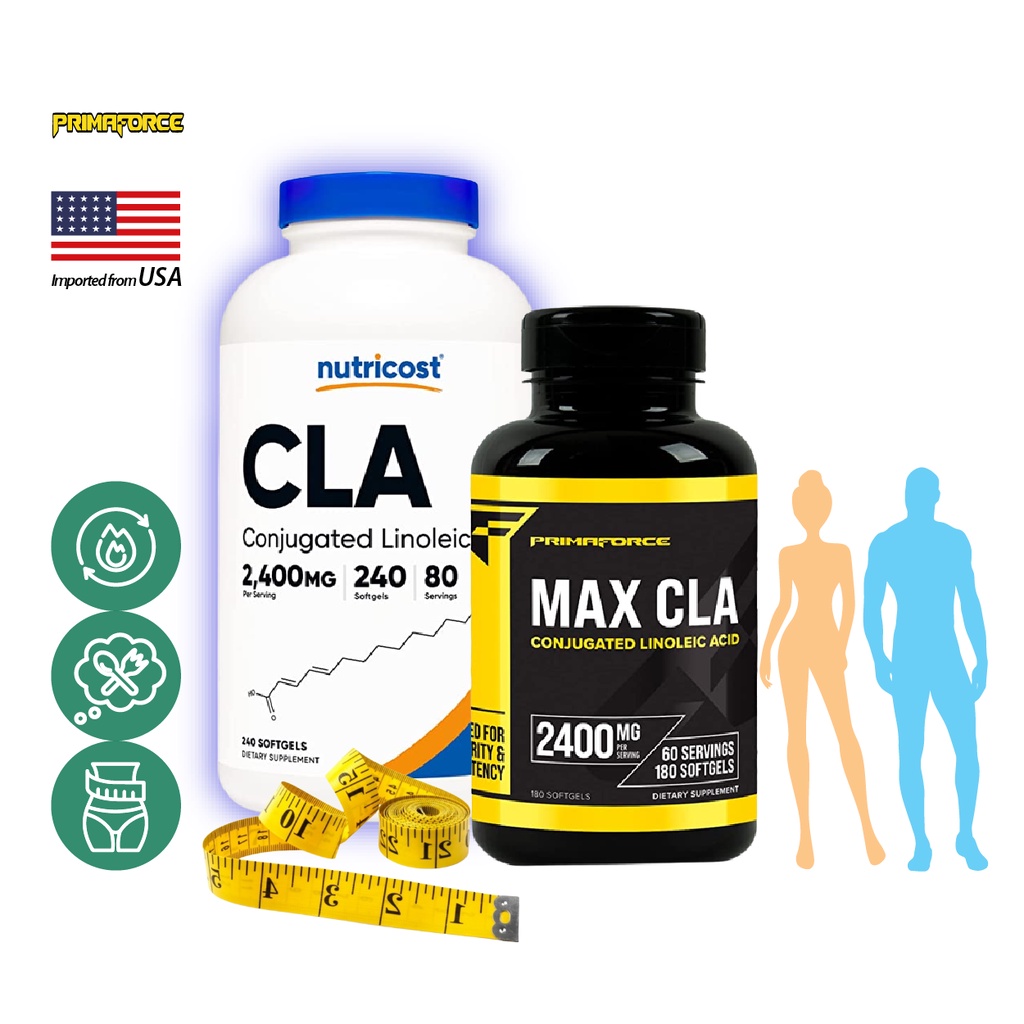 นูทรีคอสท์ ซีแอลเอ 2400 mg/s น้ำมันดอกคำฝอย Nutricost CLA / กินร่วมกับ แอปเปิ้ลไซเดอร์ บีซีเอเอ ครีเอติน ส้มแขก กรีนท...