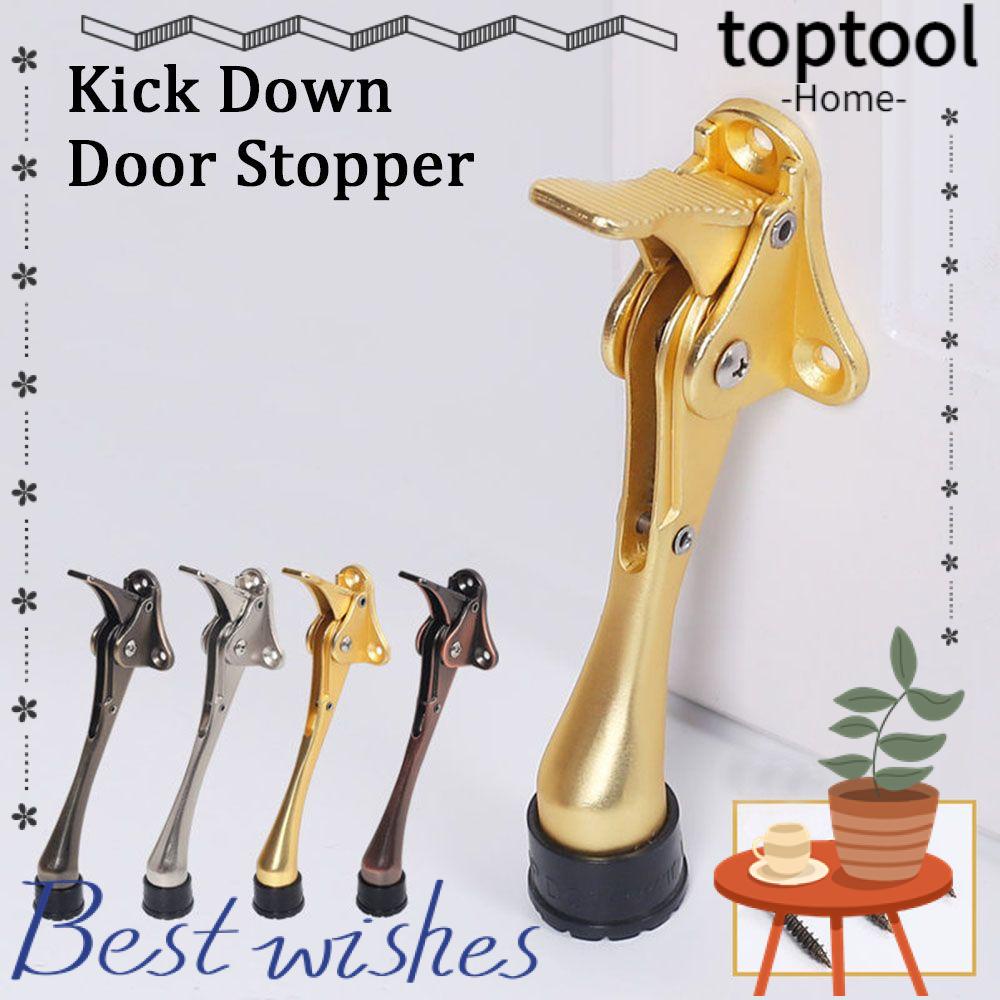 TOPTOOL Kick Down Door Stopper ฮาร์ดแวร์บ้านโลหะผสมสังกะสีดูดที่แข็งแกร่ง Self กาว Doorstop
