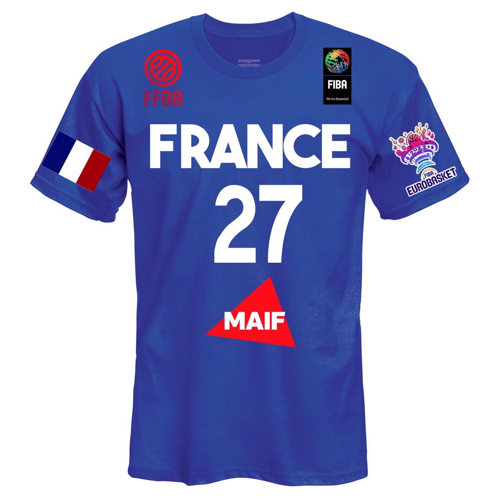 เสื้อยืด ลายทีมบาสเก็ตบอล France FIBA