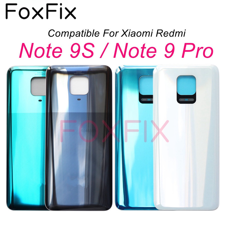ฝาครอบแบตเตอรี่กระจกด้านหลัง พร้อมสติกเกอร์กาว แบบเปลี่ยน สําหรับ Xiaomi Redmi Note 9 Pro Note 9S M2