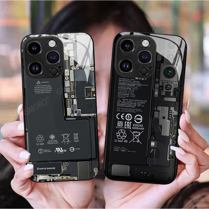 เคสโทรศัพท์มือถือกระจกนิรภัย ลายบอร์ดวงจร สําหรับ OPPO A79 A98 Find X6 X5 X3 Pro Reno 8Z 7Z 8T 6Z 5Z 2Z 9 8 7 6 5 7SE 4SE 10 Pro Plus A93S A78 A53 A11S A11X A9 A5 A9X ฝาครอบ K9s R17