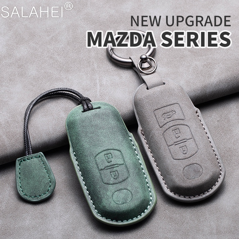 ใหม่ เคสกุญแจรีโมตรถยนต์ หนังแกะ 2/3 ปุ่ม อุปกรณ์เสริม สําหรับ Mazda 2 3 6 Axela Atenza Demio CX-5 CX5 CX-3 CX-7 CX8 CX-9 2016 2017 2018 1 ชิ้น