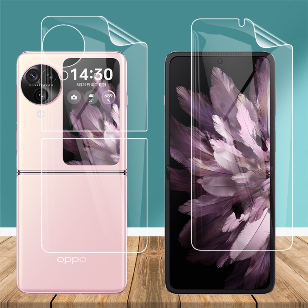 3 in 1 ฟิล์มไฮโดรเจลนิ่ม กันรอยหน้าจอ ด้านหลัง ไม่ใช่กระจกนิรภัย สําหรับ Oppo Find N3 N2 Flip N3Flip